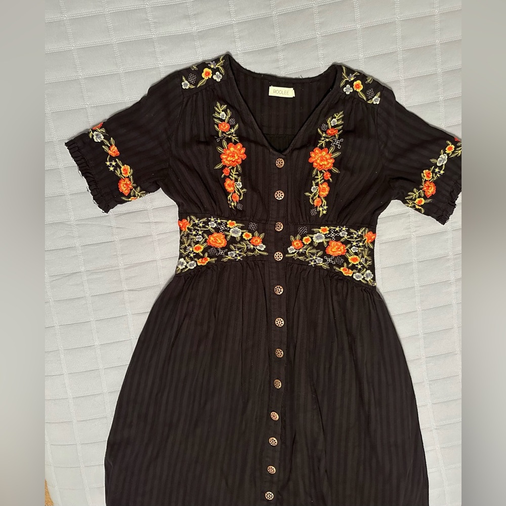 Floral Embroidered Midi Dress